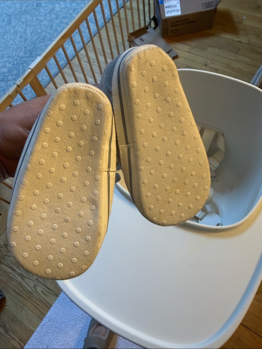 Carter's Tan Canvas Baby Lace-Up Sneakers with White Toe Caps - Picture 5 of 5